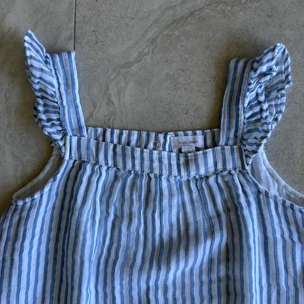 Angel Dear Blue and White Striped Kids Sundress - Picture 3 of 6